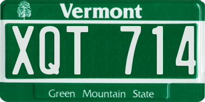 VT license plate XQT714