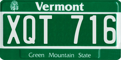 VT license plate XQT716