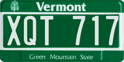 VT license plate XQT717