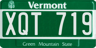 VT license plate XQT719