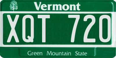 VT license plate XQT720