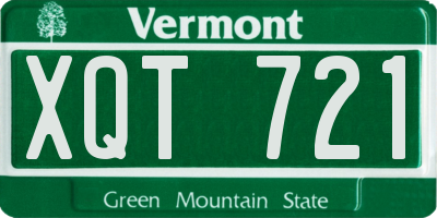 VT license plate XQT721