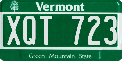 VT license plate XQT723