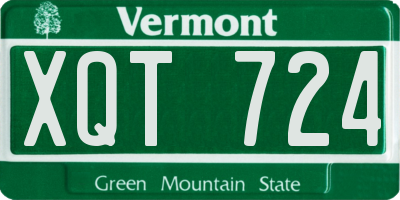 VT license plate XQT724
