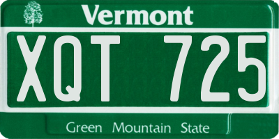 VT license plate XQT725