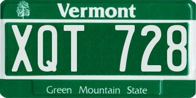 VT license plate XQT728
