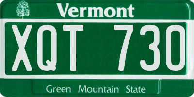 VT license plate XQT730