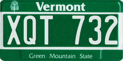 VT license plate XQT732