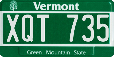 VT license plate XQT735