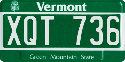 VT license plate XQT736