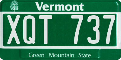 VT license plate XQT737