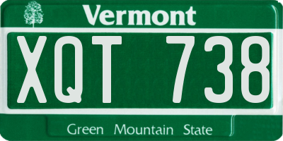 VT license plate XQT738