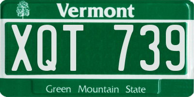 VT license plate XQT739
