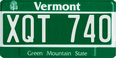 VT license plate XQT740