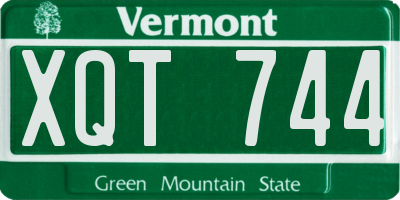VT license plate XQT744