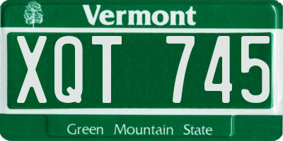 VT license plate XQT745