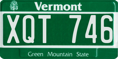 VT license plate XQT746
