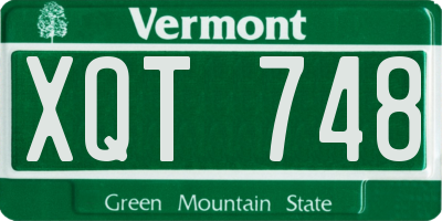 VT license plate XQT748