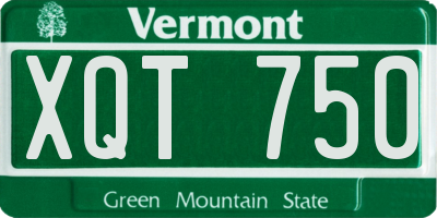 VT license plate XQT750