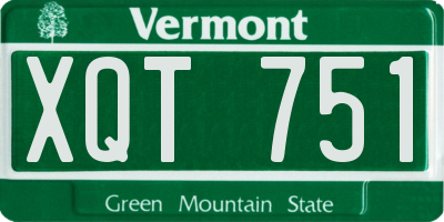 VT license plate XQT751