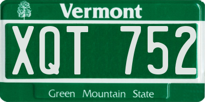 VT license plate XQT752