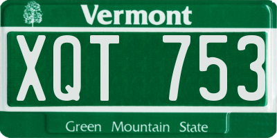 VT license plate XQT753