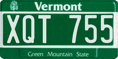 VT license plate XQT755