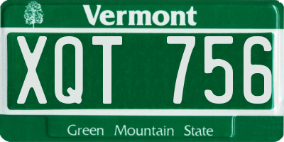 VT license plate XQT756