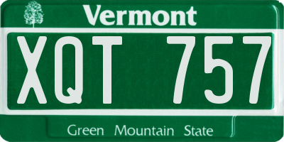 VT license plate XQT757
