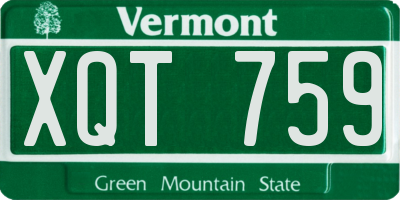 VT license plate XQT759