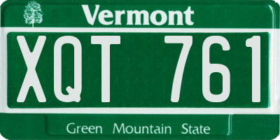 VT license plate XQT761