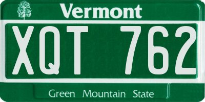 VT license plate XQT762