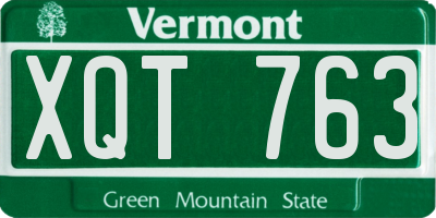 VT license plate XQT763