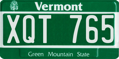 VT license plate XQT765