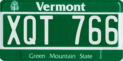 VT license plate XQT766