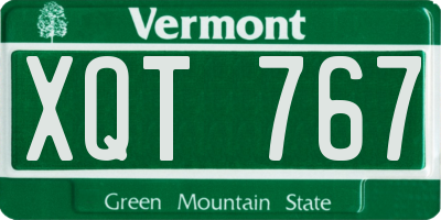 VT license plate XQT767