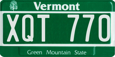 VT license plate XQT770