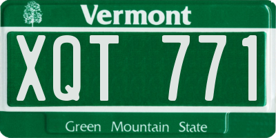 VT license plate XQT771