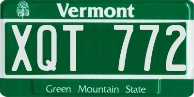 VT license plate XQT772