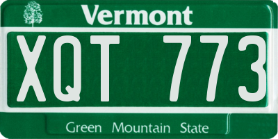 VT license plate XQT773