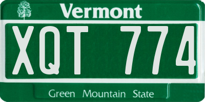 VT license plate XQT774