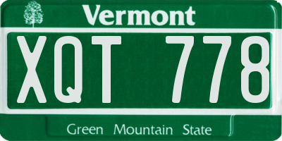 VT license plate XQT778