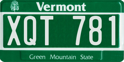 VT license plate XQT781