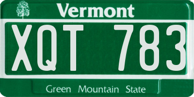 VT license plate XQT783