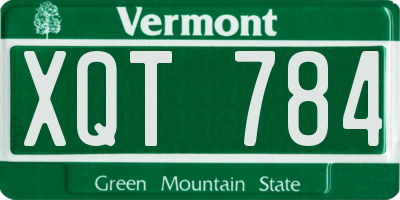 VT license plate XQT784