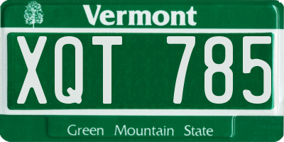 VT license plate XQT785