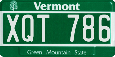 VT license plate XQT786