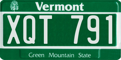 VT license plate XQT791