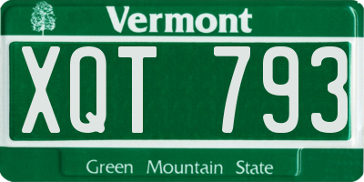 VT license plate XQT793