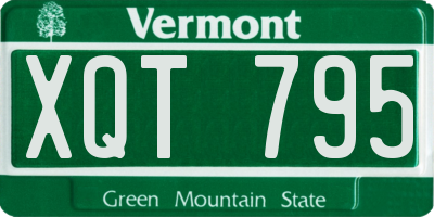 VT license plate XQT795